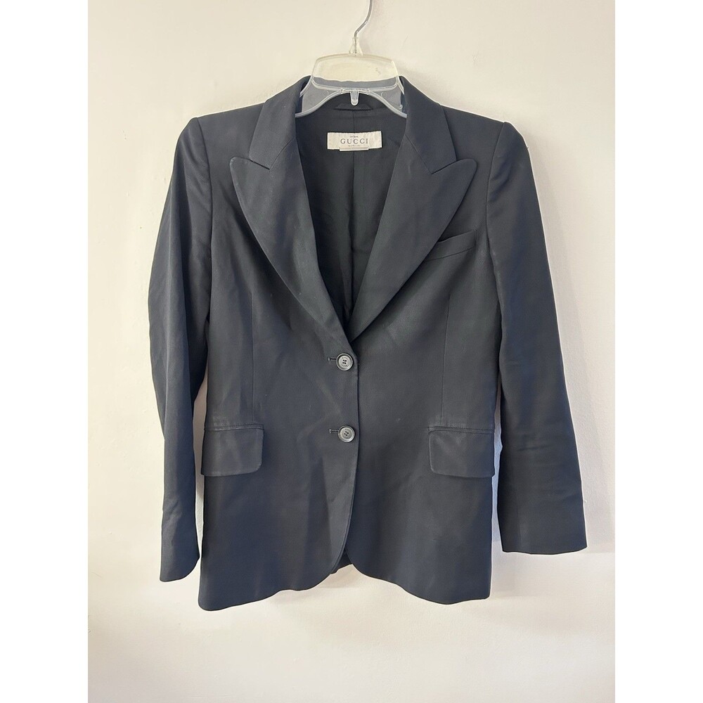 Women’s Gucci Uniform Jacket Blazer & Dress Pants Size 38 100% Wool Black